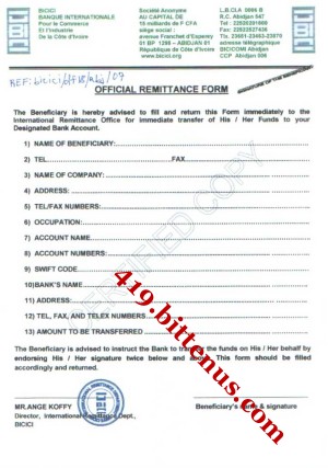 OFFICIAL REMITTANCE FORM